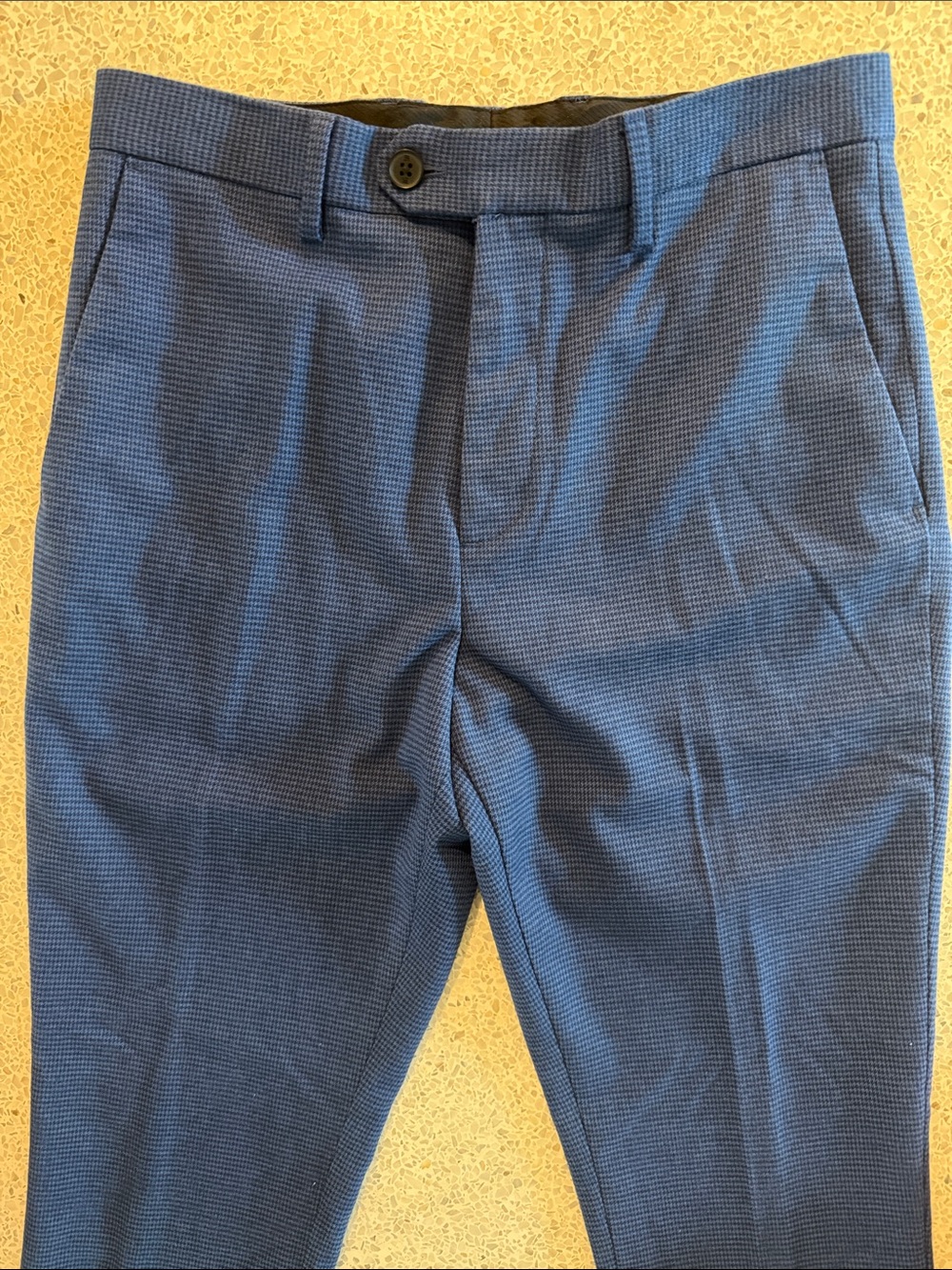 Banana Republic Tailored Fit Men's Houndstooth Navy Dapper Pants 30 x 27.5